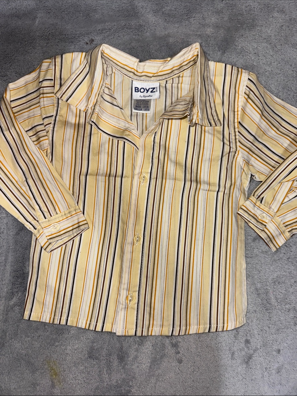 💥10 items for $10💥BOYZ Yellow Striped Button-Front Shirt for Kids